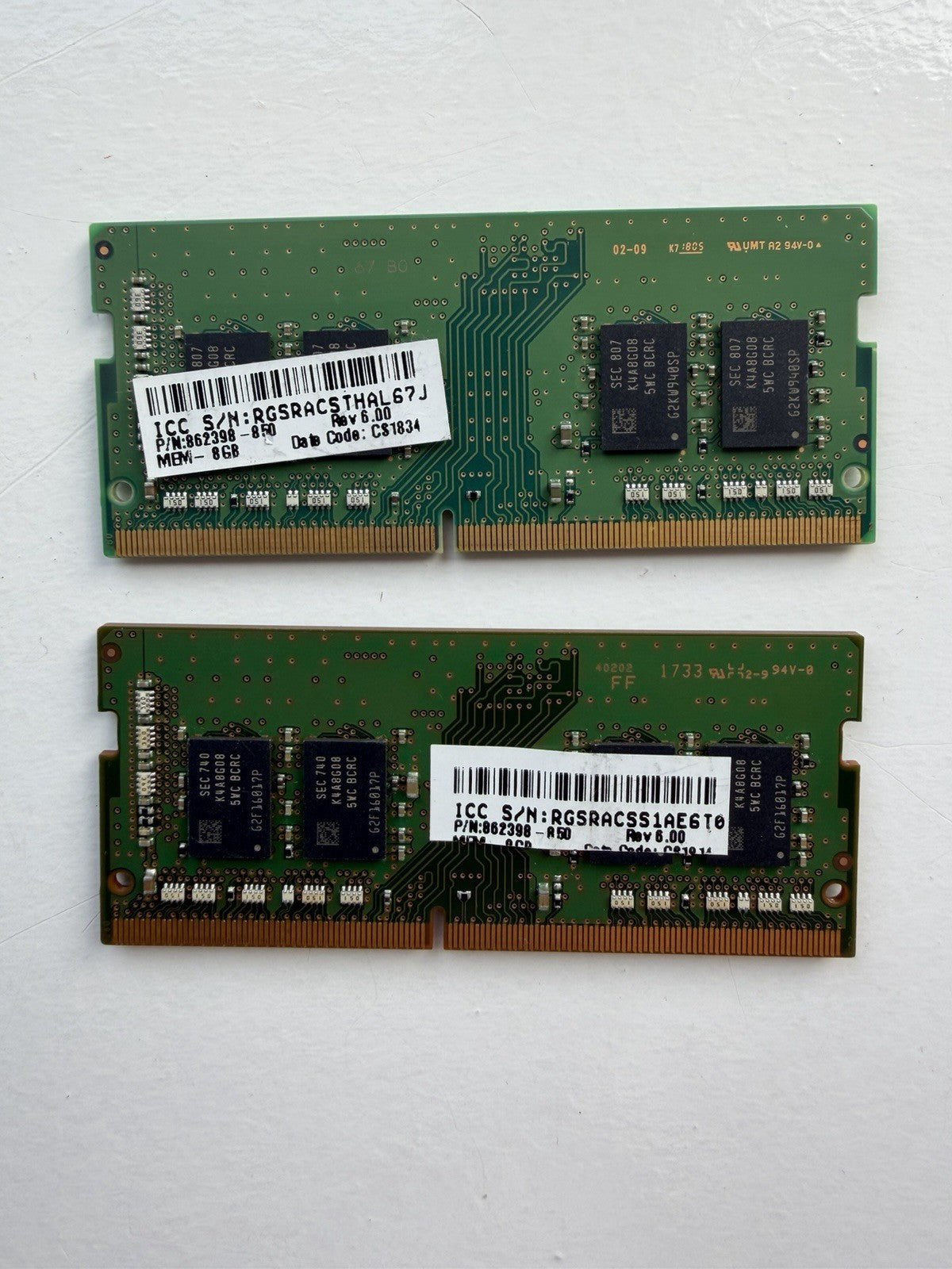 16GB Kit (2x8GB) Samsung DDR4 2400MHz Laptop RAM SODIMM PC4-2400T M471A1K43CB1