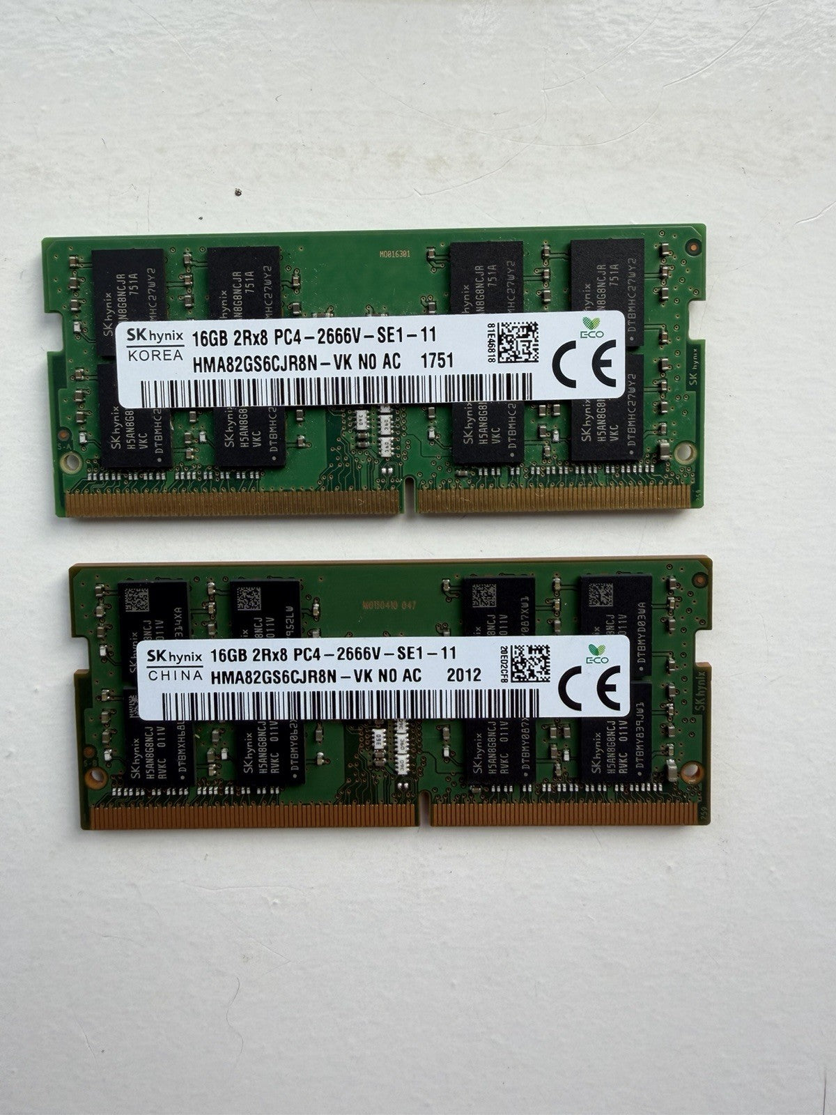 32GB Kit (2x16GB) SK hynix DDR4 2666MHz Laptop RAM SODIMM PC4-2666V 2Rx8