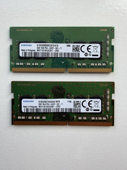 16GB Kit (2x8GB) Samsung DDR4 2400MHz Laptop RAM SODIMM PC4-2400T M471A1K43CB1