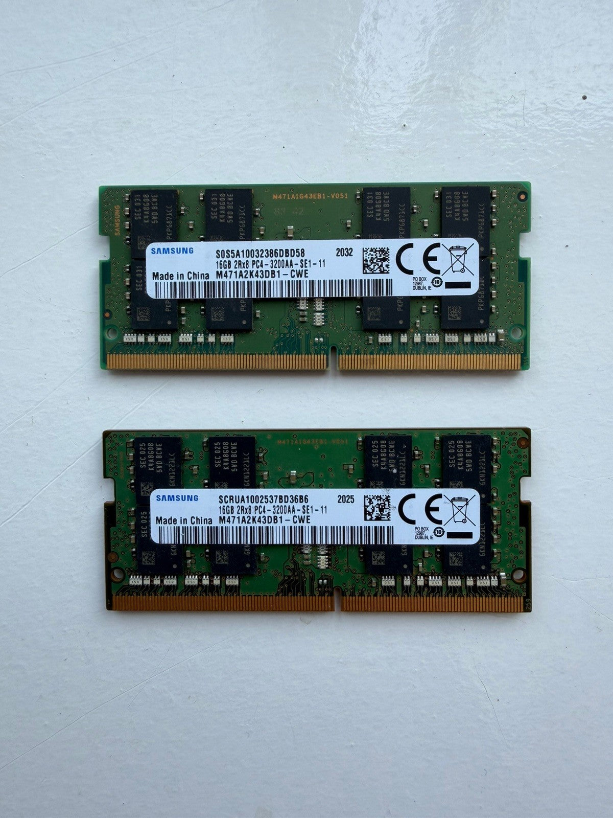 32GB Kit (2x16GB) Samsung DDR4 3200MHz Laptop RAM SODIMM PC4-3200AA 2Rx8